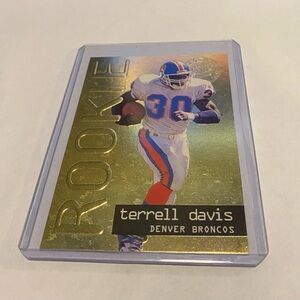 Terrell Davis RC Rookie 1995 Fleer Gold Ultra Extra Collection Football Card